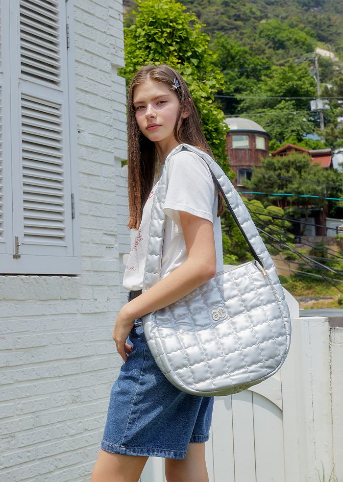 ★ANOETIC★ ANC QUILTING TOTE BAG_SILVER MUSINSA | ANOETIC ANC QUILTING BIG BAG_SILVER