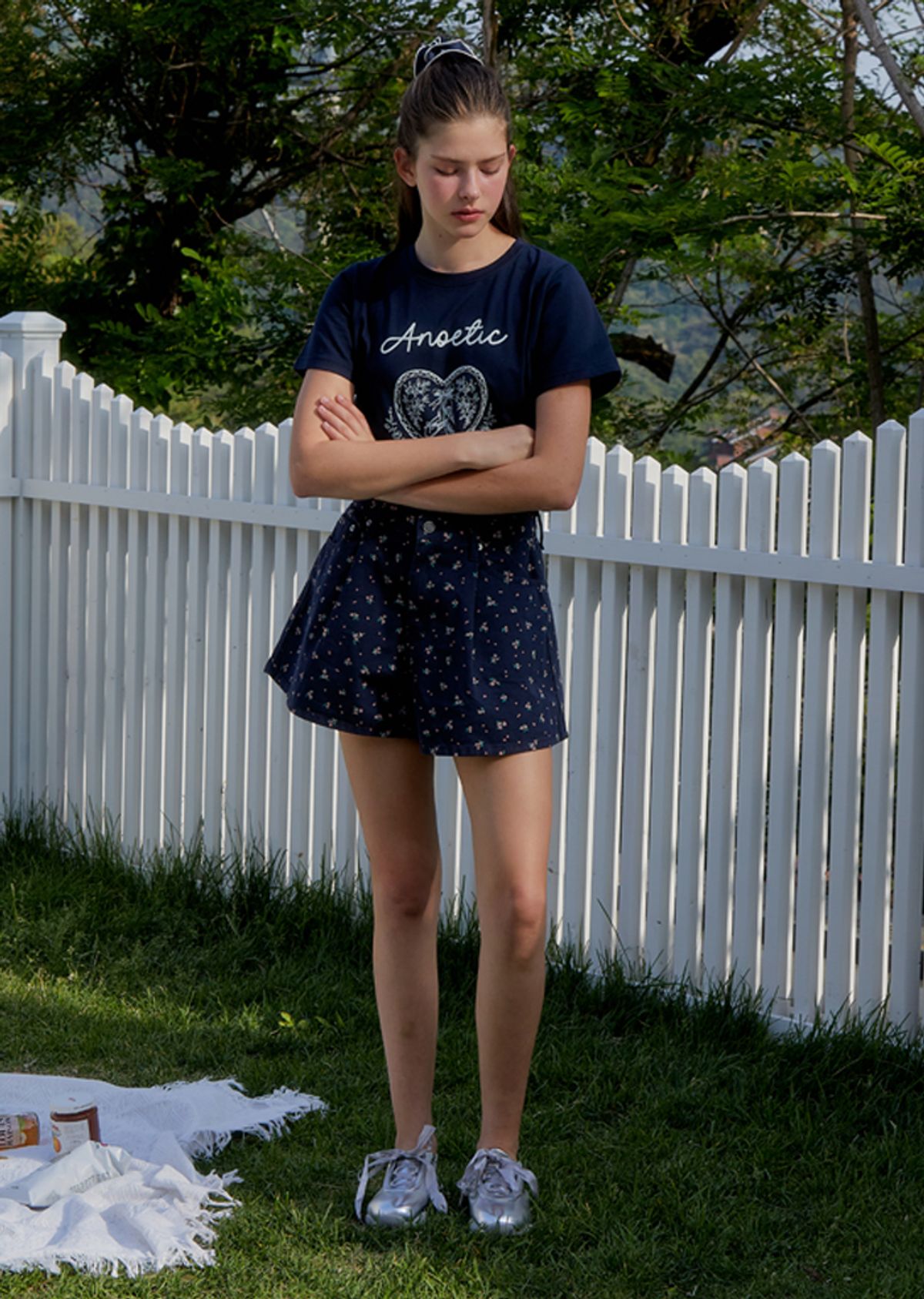아노에틱(ANOETIC) ANC FLOWER SHORT PANTS_NAVY