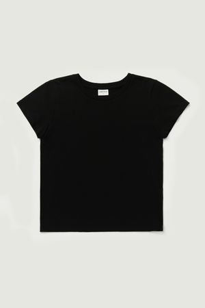 리사이클 수피마 코튼 반팔 티셔츠 블랙