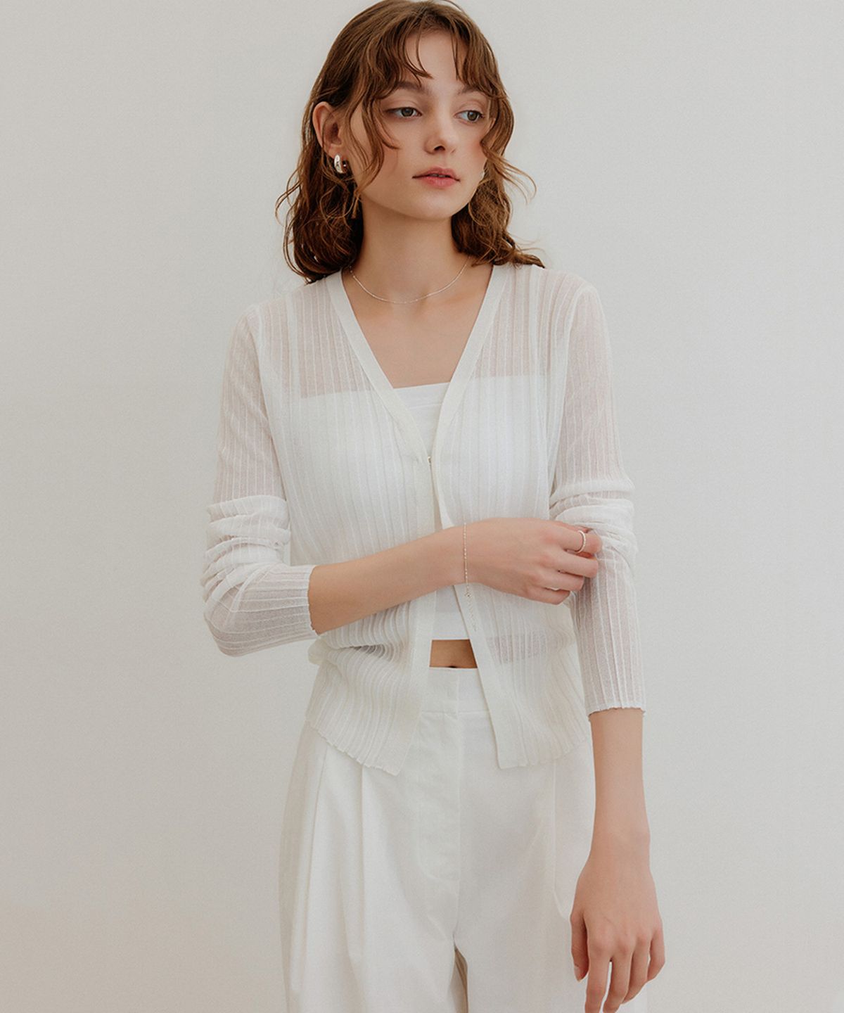 룩캐스트(LOOKAST) 티나 서머 니트 가디건 / TINA SUMMER KNIT CARDIGAN_2colors