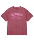 데미지 그래픽 피그먼트 티셔츠-와인