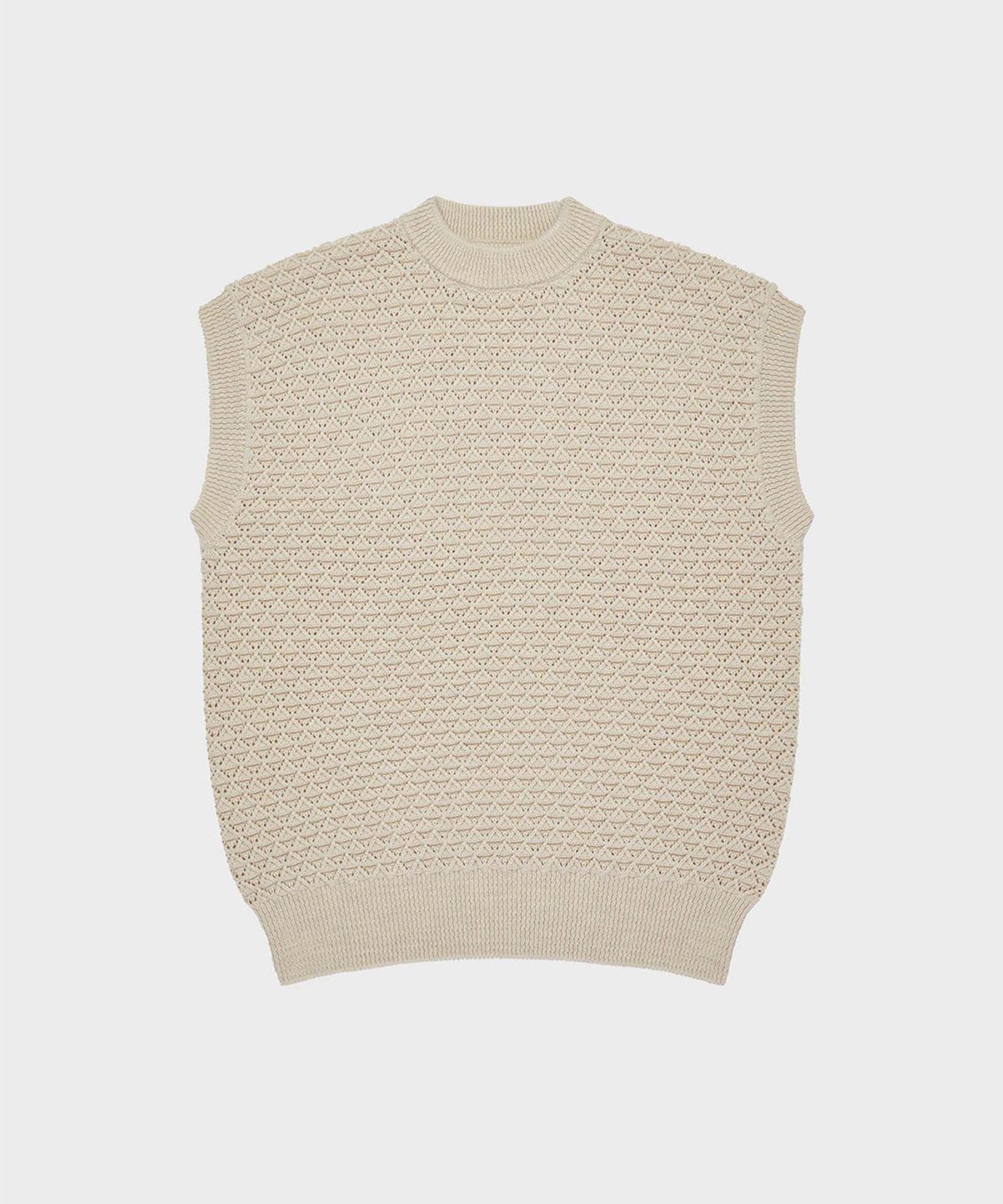 야이치(YAITCH) Eyelet Knit Merino Wool Vest -  Vanilla