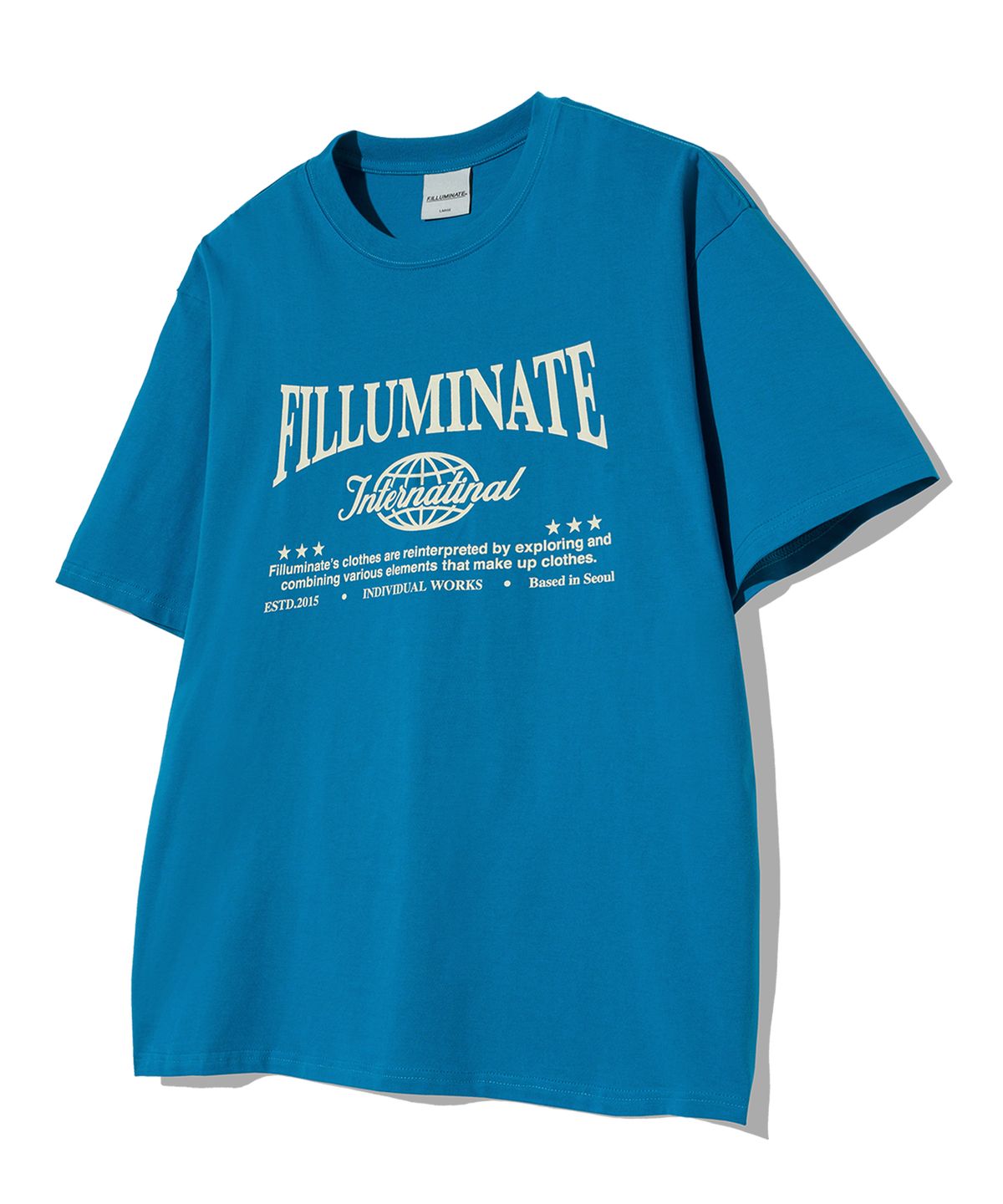 필루미네이트(FILLUMINATE) 인터네셔널 라운드 티셔츠-블루
