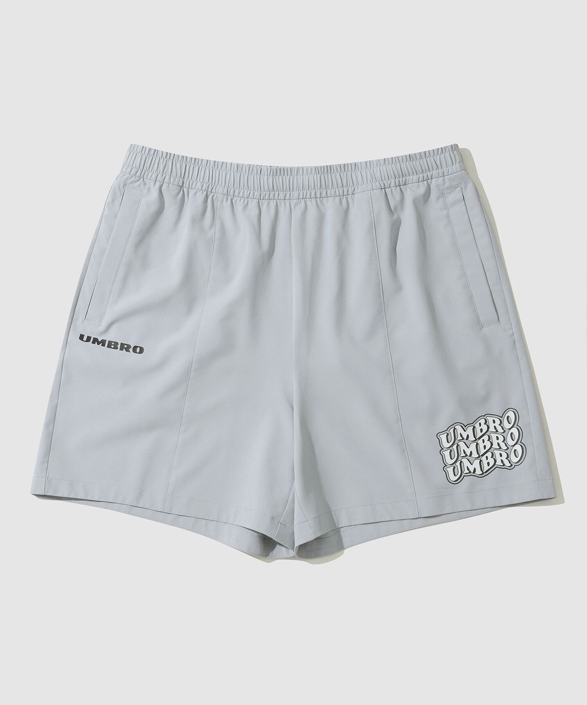 엄브로(UMBRO) 아이스우븐 쿨링 그래픽 4부 반바지 차콜 그레이(UP321CHP71)
