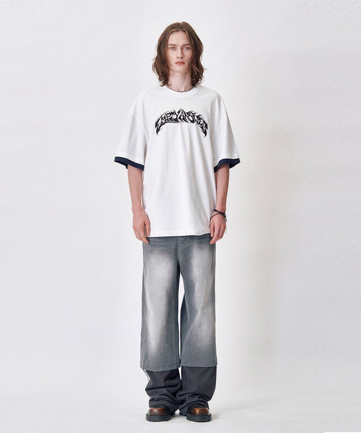 메아(MEA) LAYERED SLEEVES T-SHIRT  [WHITE]