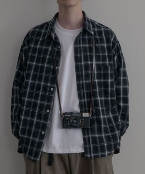 메이어 체크셔츠 (블랙)