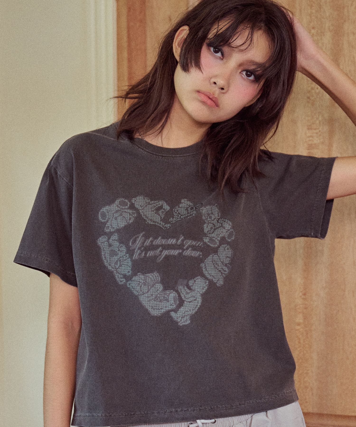 【CPGN STUDIO】24SS★ Rough Heart Crop Short Sleeve Tee CPGN STUDIO] Rough Heart Crop Short Sleeve Tee - 2