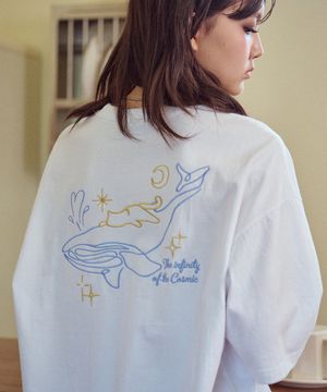 인피니티 자수 반팔티 화이트