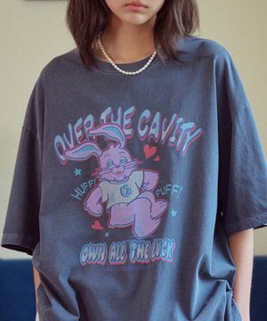 HUFF Hoppi 피그먼트 반팔티 다크블루