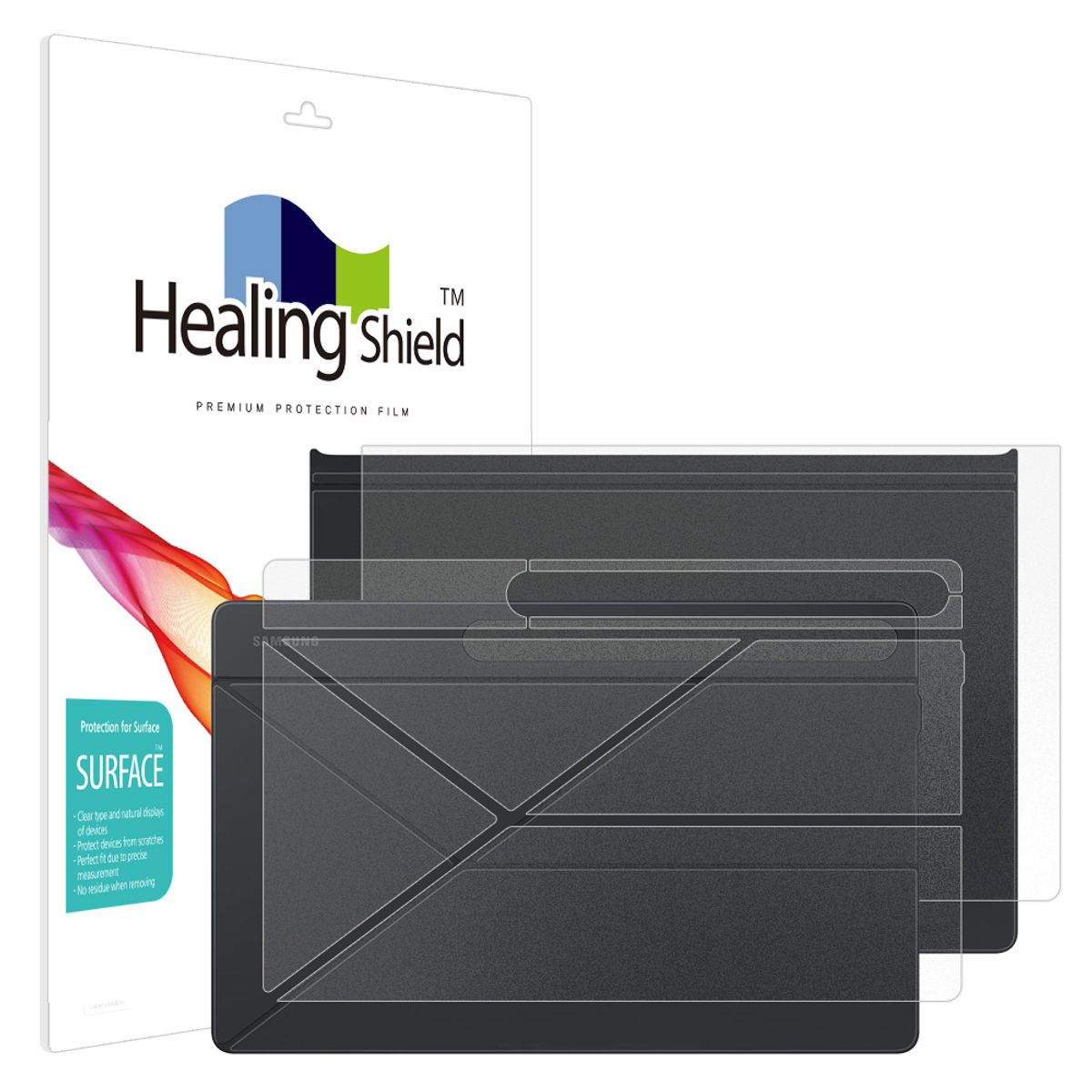 힐링쉴드(HEALINGSHIELD) 갤럭시탭S9 울트라 스마트 북커버 무광 외부보호필름 세트