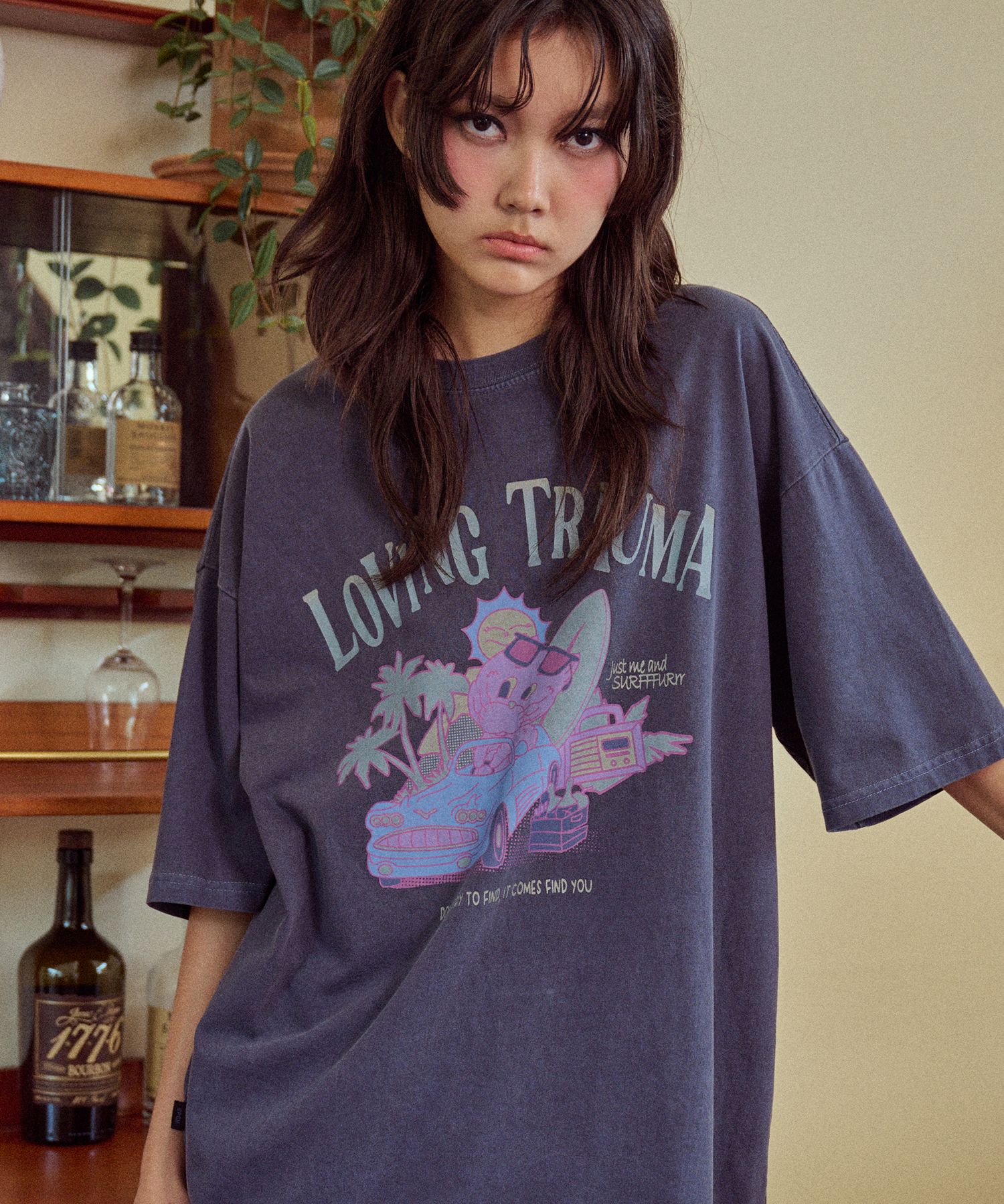 【CPGN STUDIO】24SS★ DRIVE CAT Pigment Short Sleeve Tee MUSINSA | CPGN STUDIO Cat Stitch Pigment Short Sleeve T