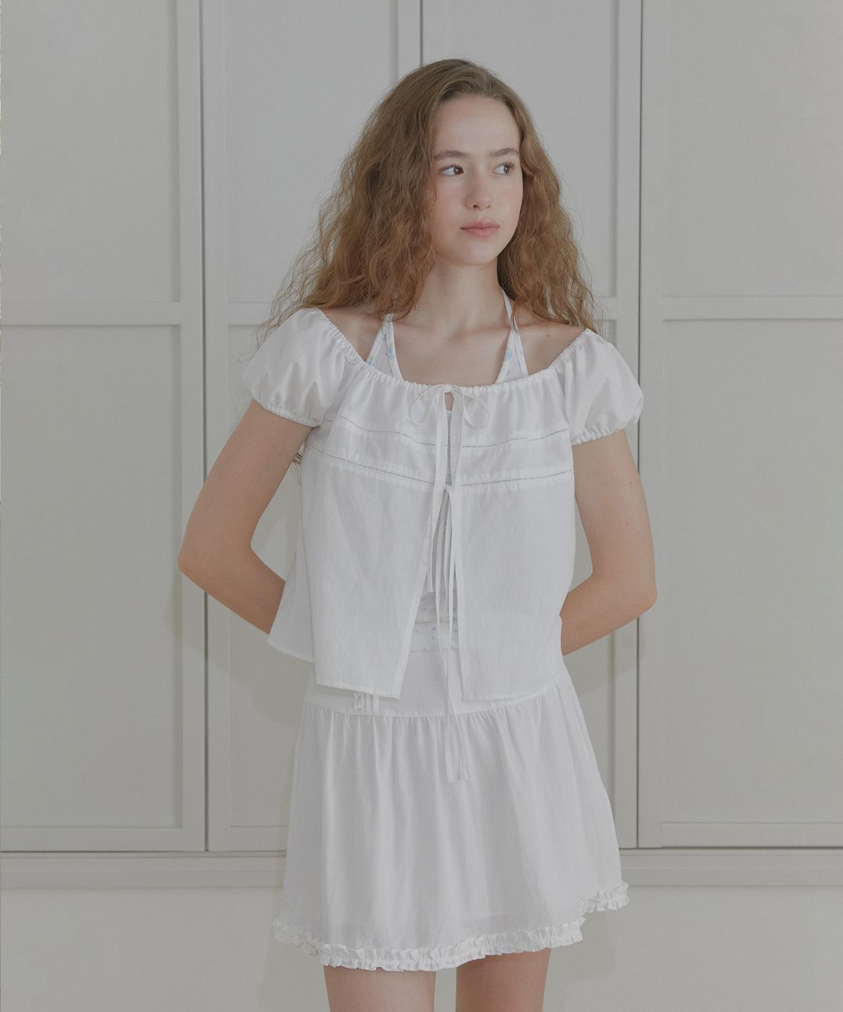 마가린핑거스(MARGARIN FINGERS) LOOSE SQUARE BLOUSE (WHITE)