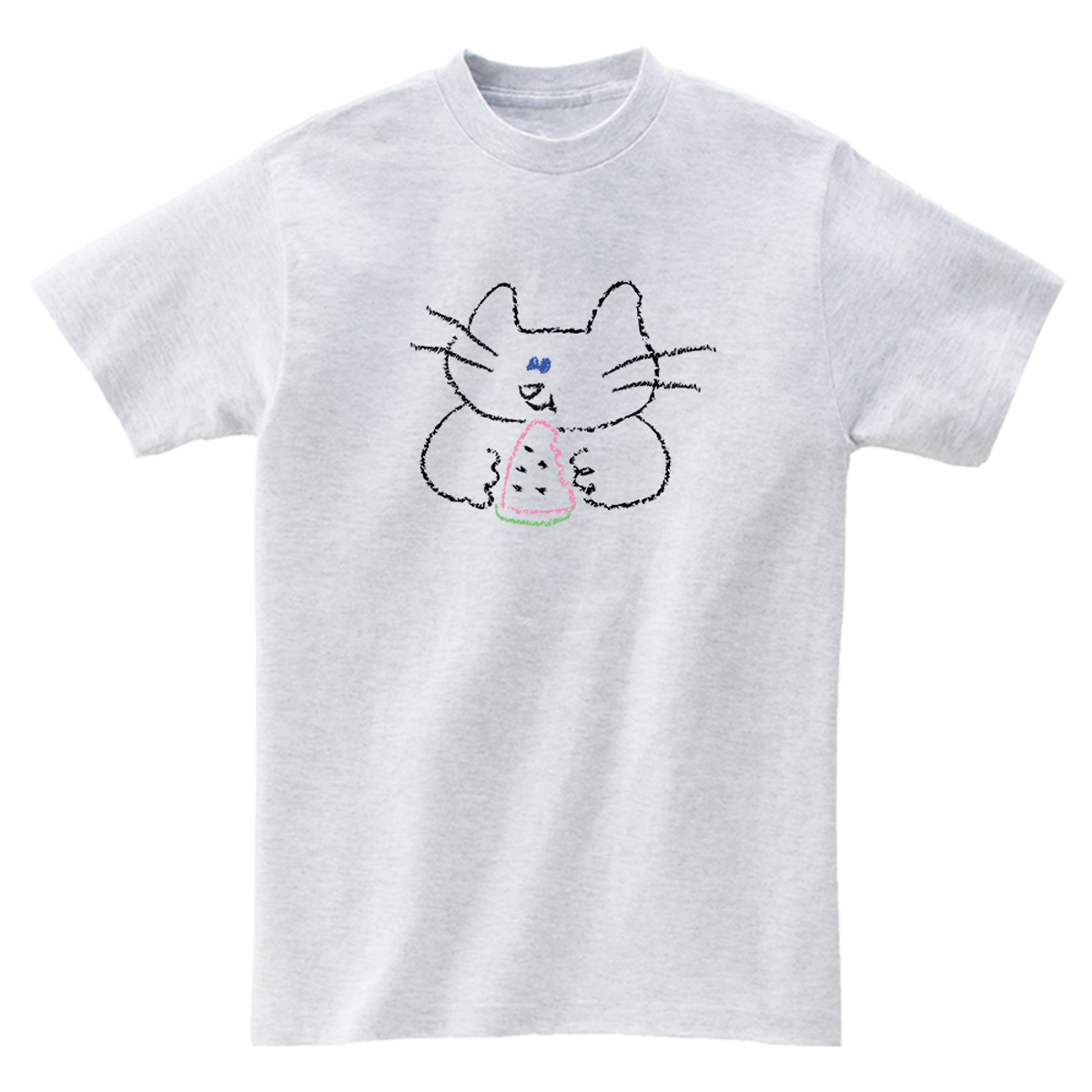 어썸어스(AWESOMEUS) WATERMELON AND CAT T-SHIRTS_4COLOR
