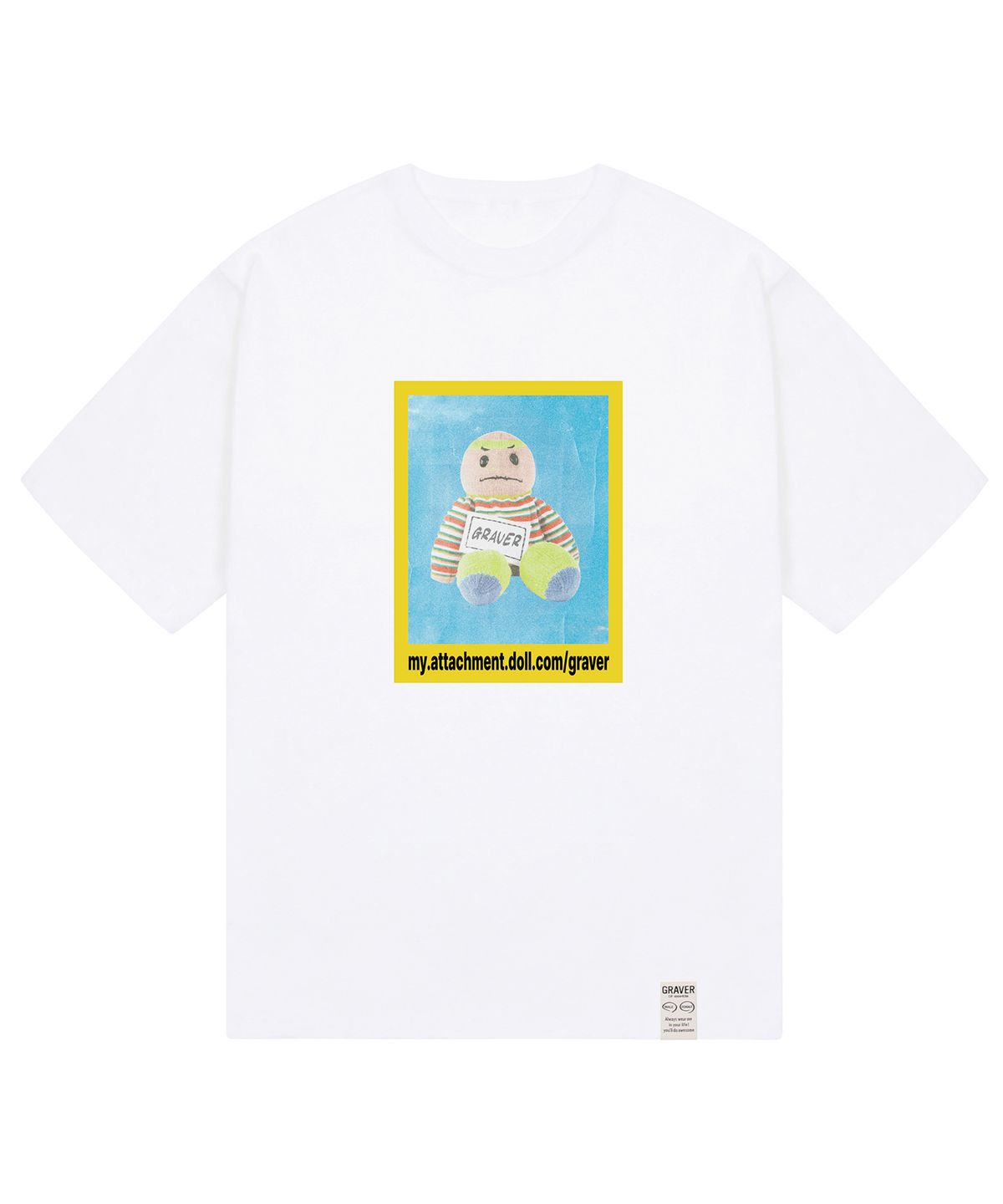 그레이버(GRAVER) [UNISEX]FOOL DOLL 옐로우 박스 반팔티_화이트