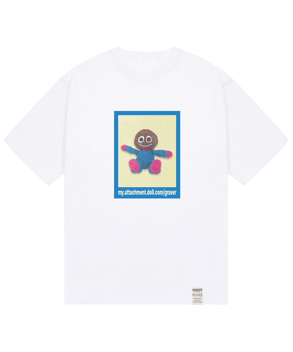 그레이버(GRAVER) [UNISEX]FOOL DOLL 블루 박스 반팔티_화이트