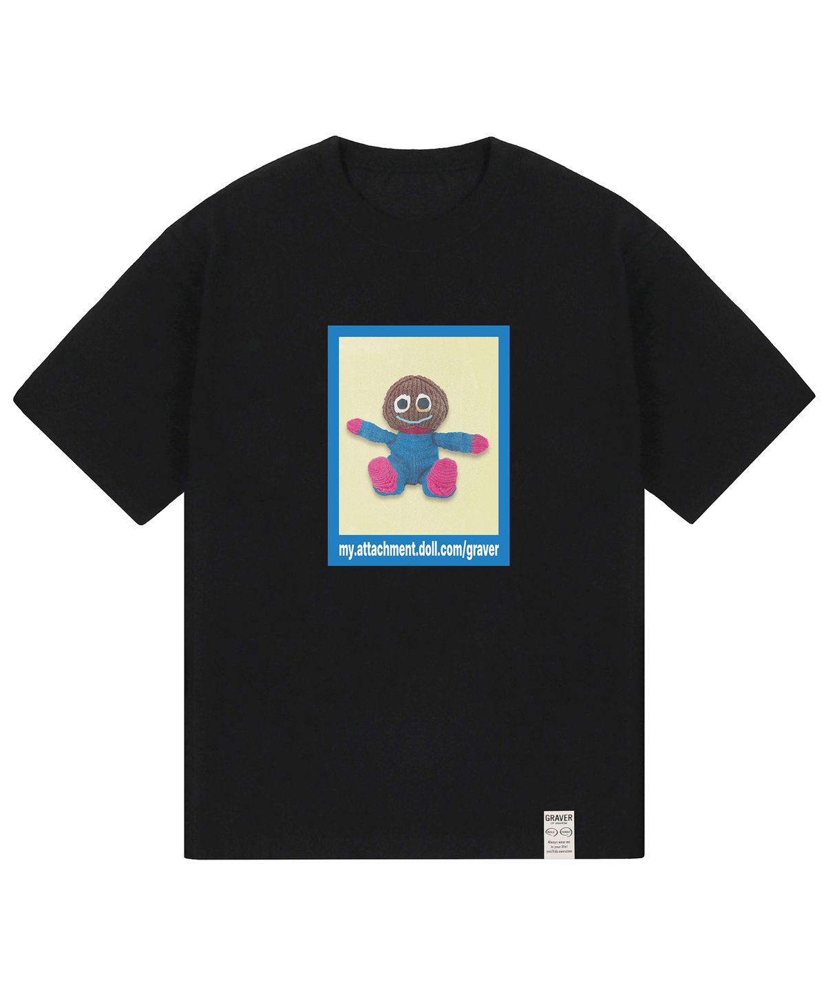 그레이버(GRAVER) [UNISEX]FOOL DOLL 블루 박스 반팔티_블랙