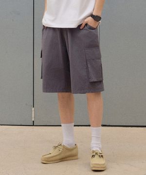 와이드 워싱카고쇼츠 [그레이]