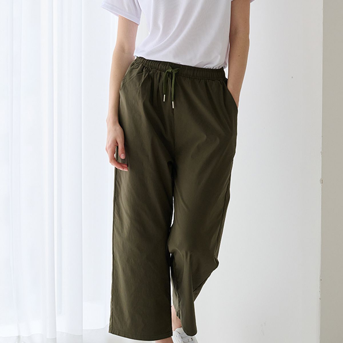 테라우드 홈웨어(TERAWOOD HOMEWEAR) 여성 인견 와이드 9부 팬츠