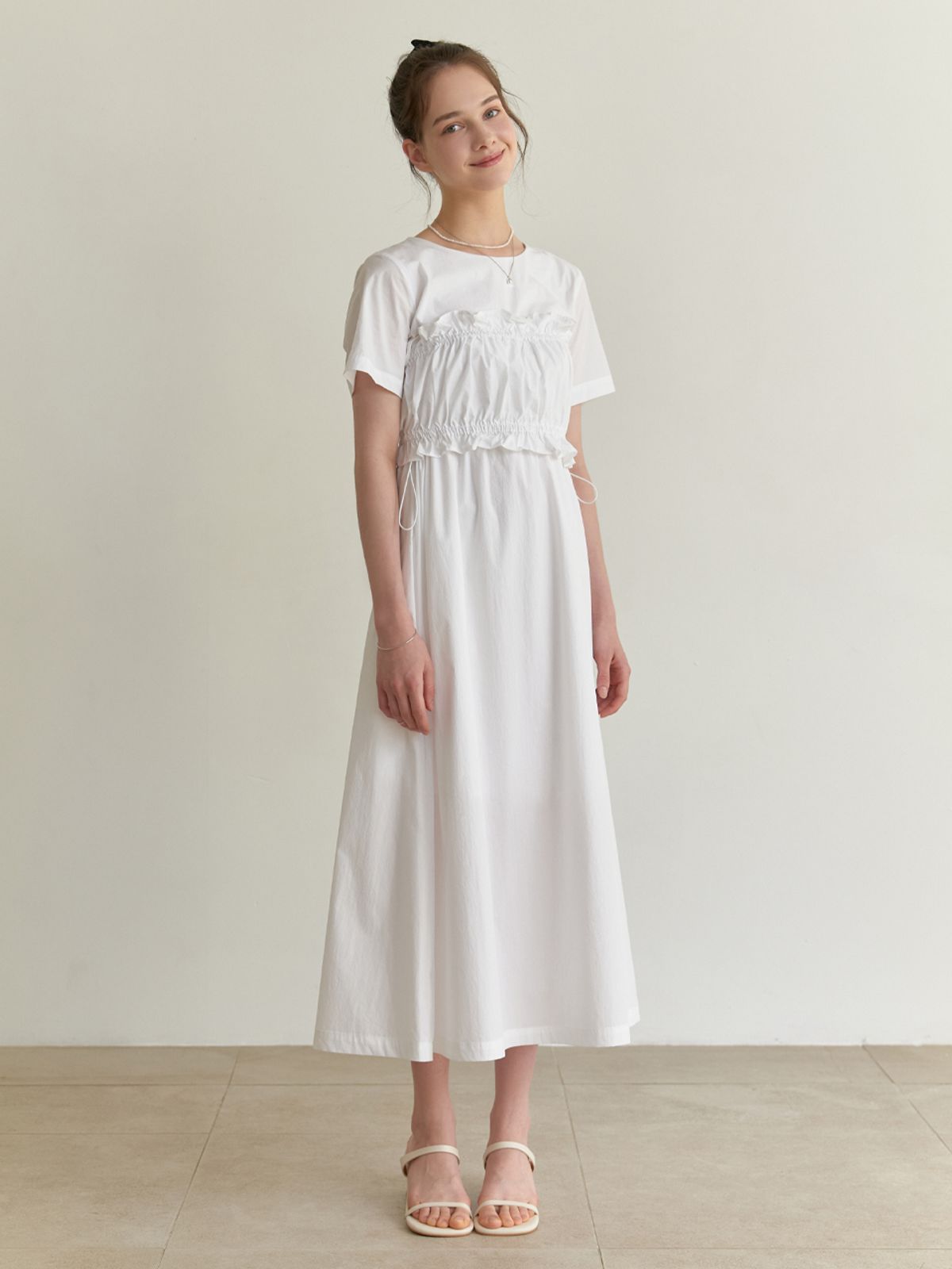 리엘(RE L) Flavor layered set dress (white)
