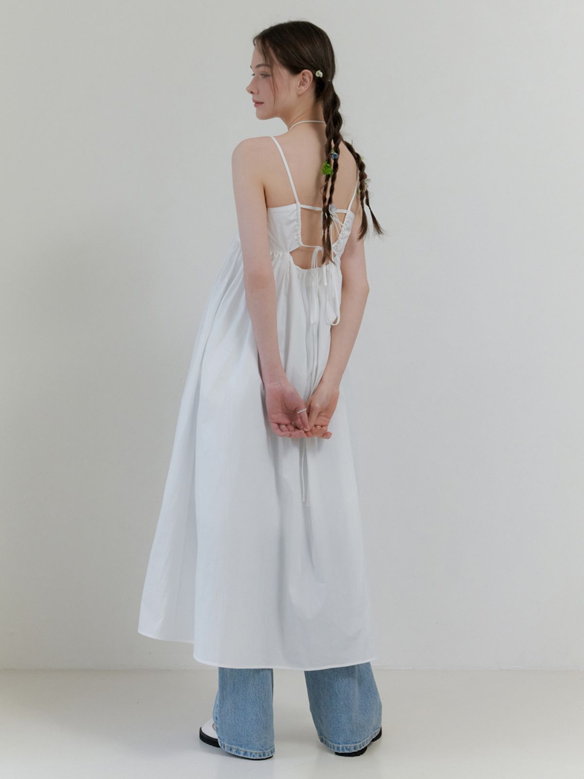 리엘(RE L) Backless strap dress (white)