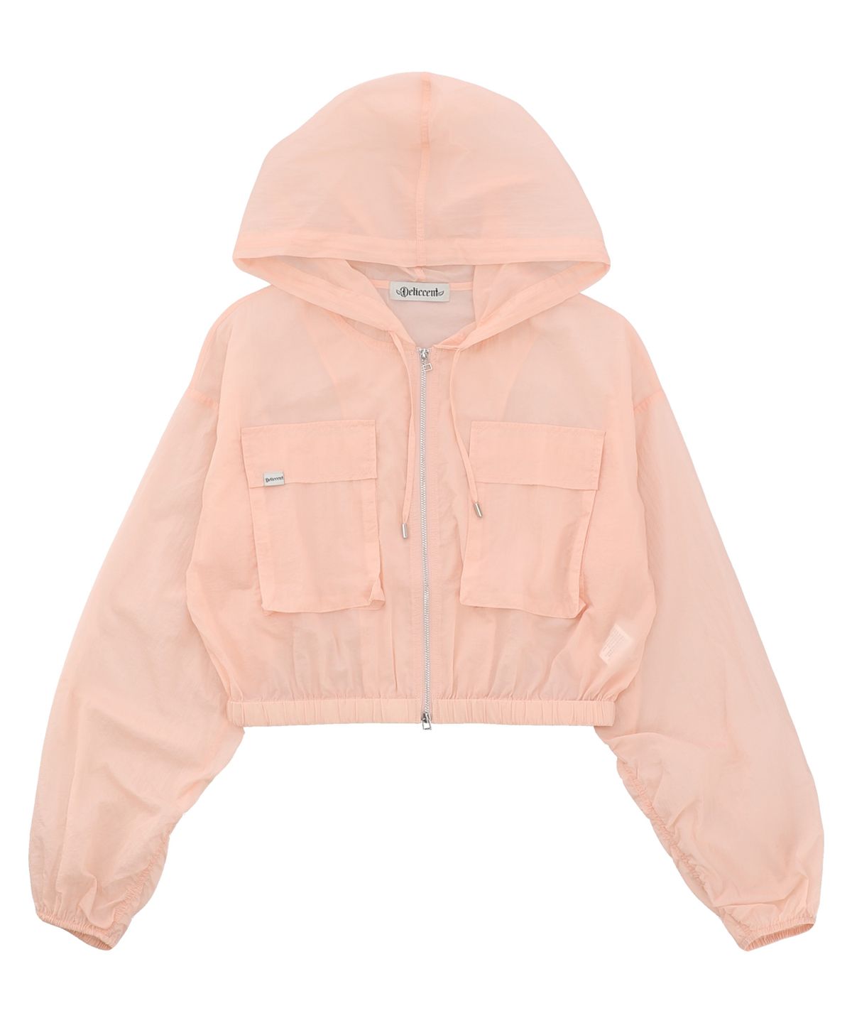 델리센트(DELICCENT) 소매 셔링 후디 점퍼 [LIGHT PINK]