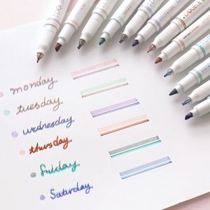 [2PACK] 더블라인 데코펜 2colors 다꾸펜 형광펜