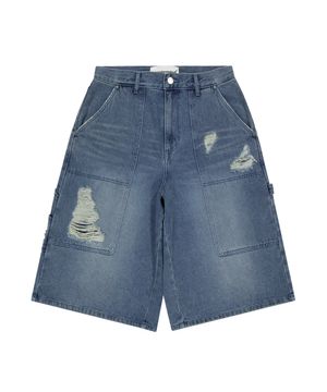 CARPENTER DENIM BERMUDA SHORTS (BLUE)