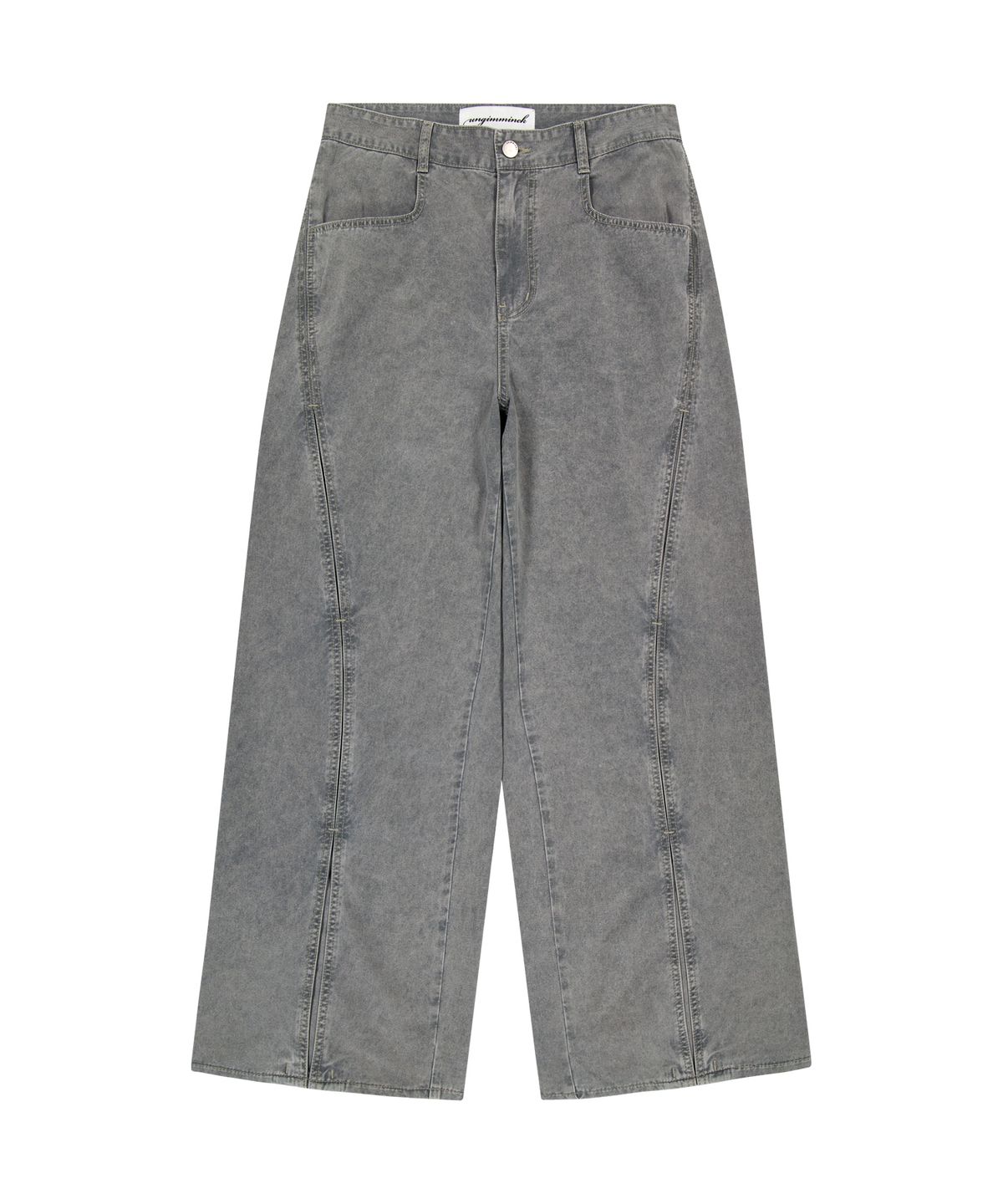 언지미크(UNGIMMICK) WAVE-TUCK WASHED LIGHT PANTS (GRAY)