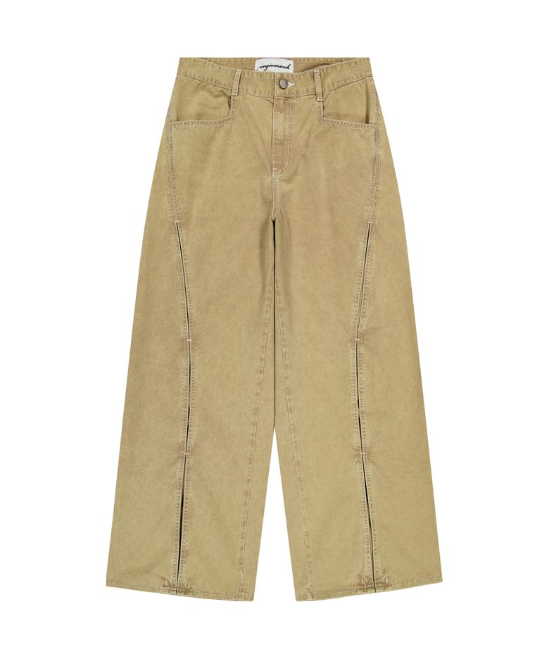 WAVE-TUCK WASHED LIGHT PANTS (BEIGE)