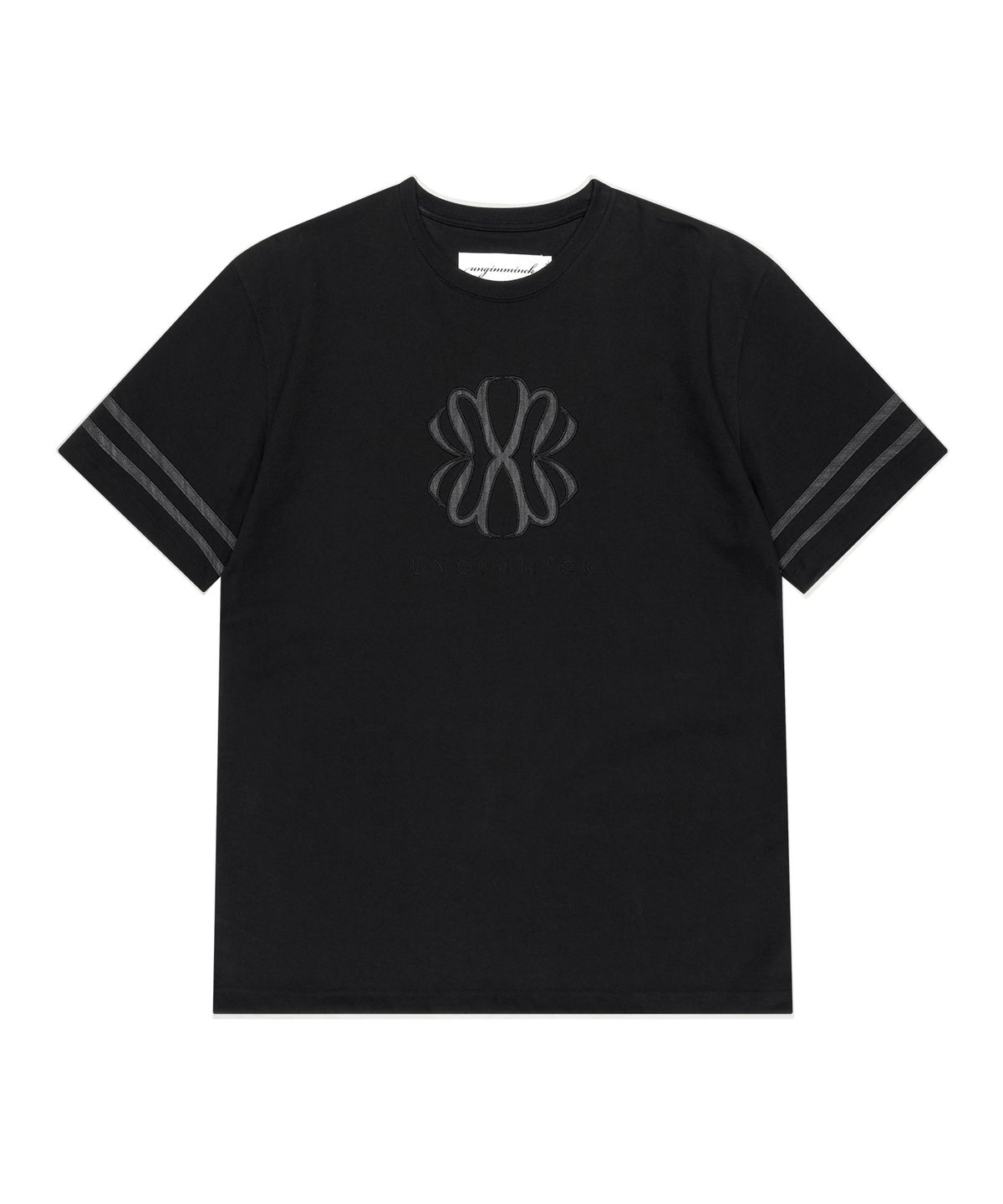 언지미크(UNGIMMICK) MIXED FABRIC LINE T-SHIRT (BLACK)