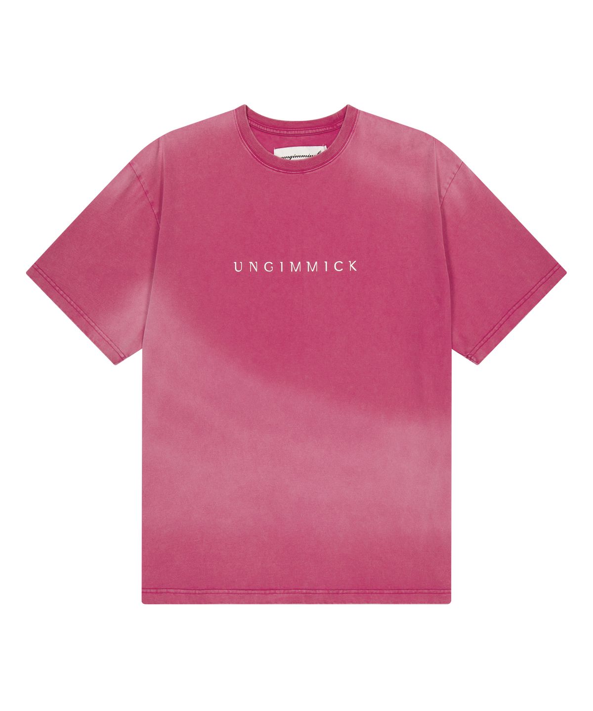 언지미크(UNGIMMICK) SPRAY WASHED LOGO T-SHIRT (PINK)
