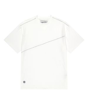 DIAGONAL STITCH T-SHIRT (WHITE)