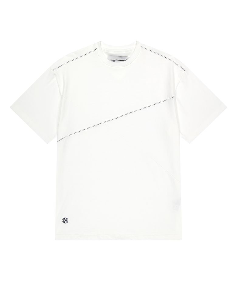DIAGONAL STITCH T-SHIRT (WHITE)