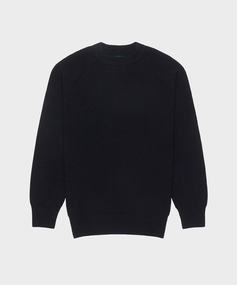 Waffle Knit Merino Wool Sweater - Mid Nights