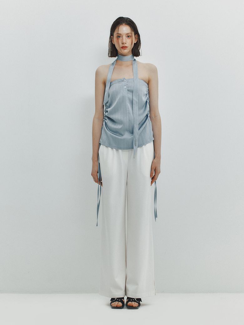 SLIT STRING JOGGER PANTS - WHITE