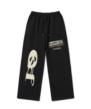 ESCF 로고 콜라주 프린트 스웻팬츠 블랙