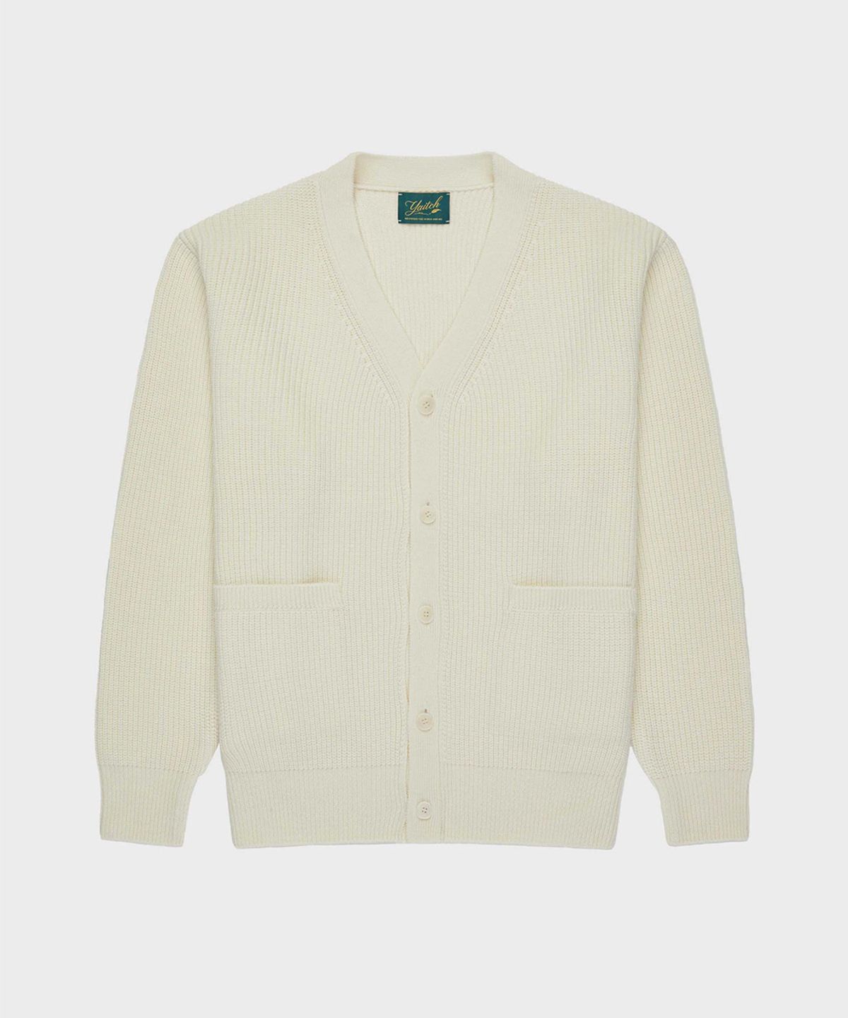 야이치(YAITCH) Shaker Stitch Merino Wool Cardigan - Off White