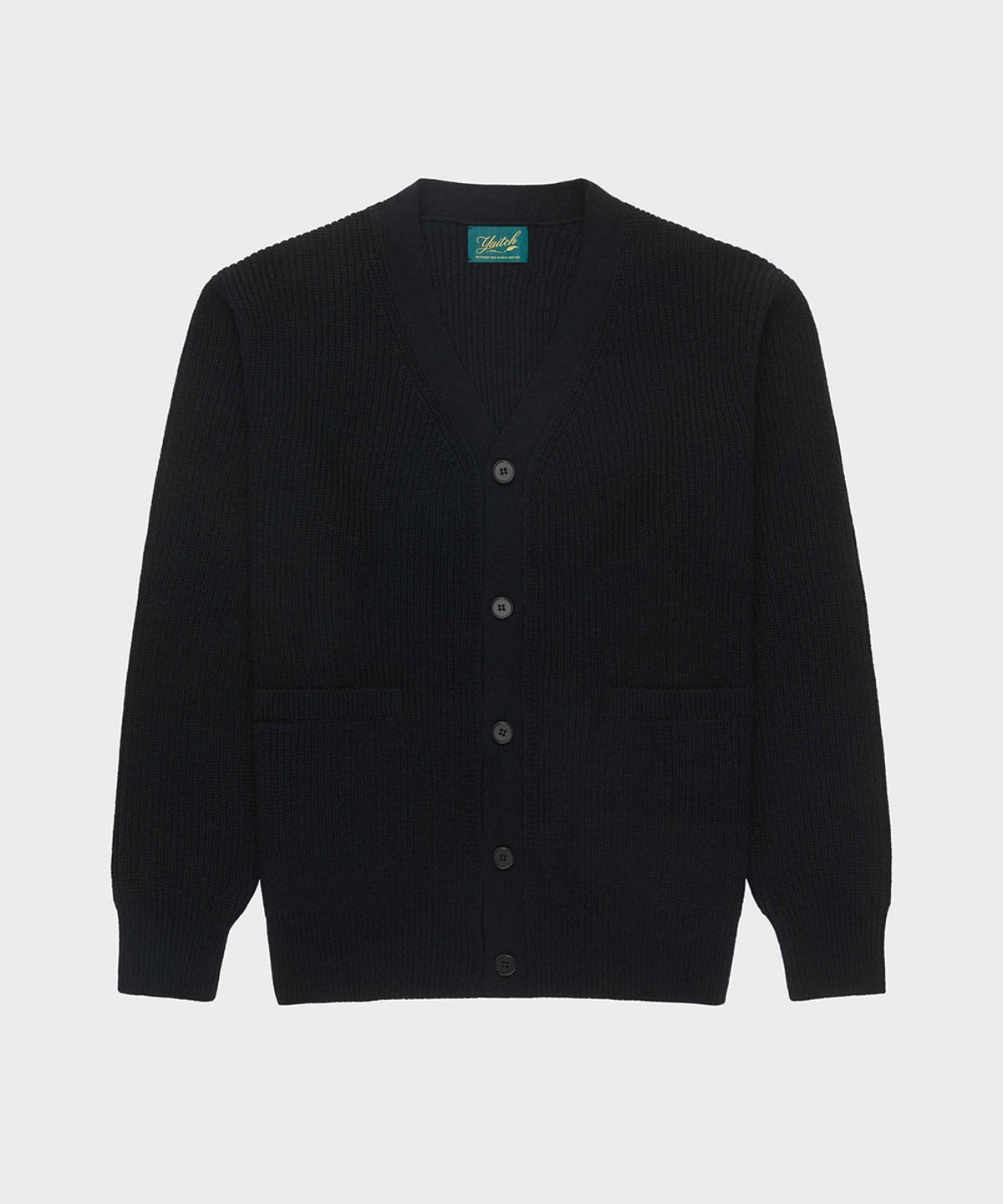 야이치(YAITCH) Shaker Stitch Merino Wool Cardigan - Black
