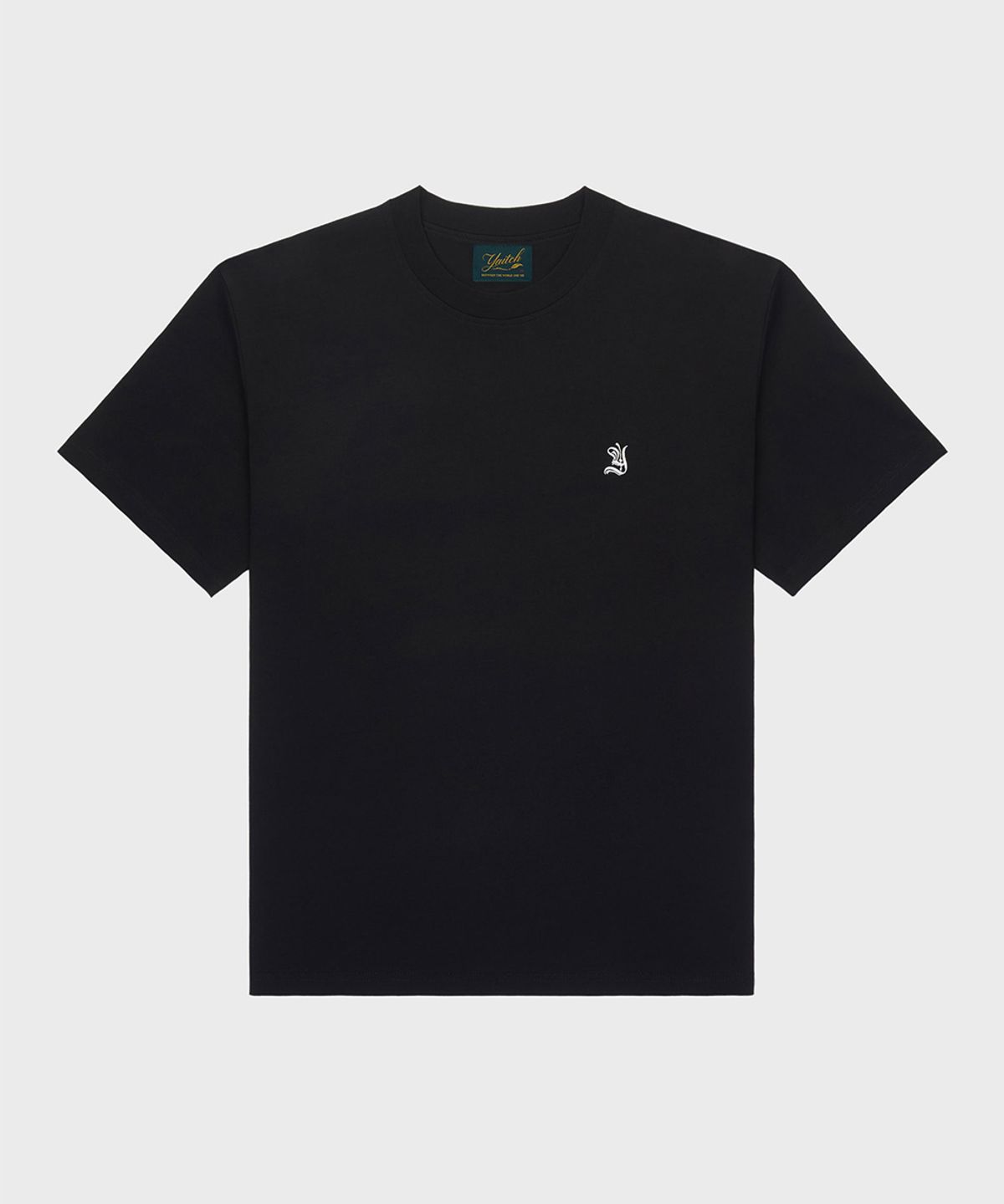 야이치(YAITCH) Embroidered Initial Tee - Jet Black