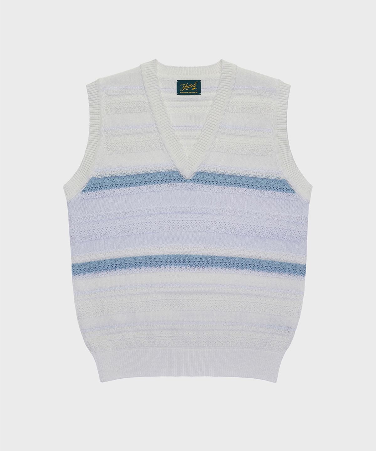 야이치(YAITCH) Striped Jacquard Knit Vest - White