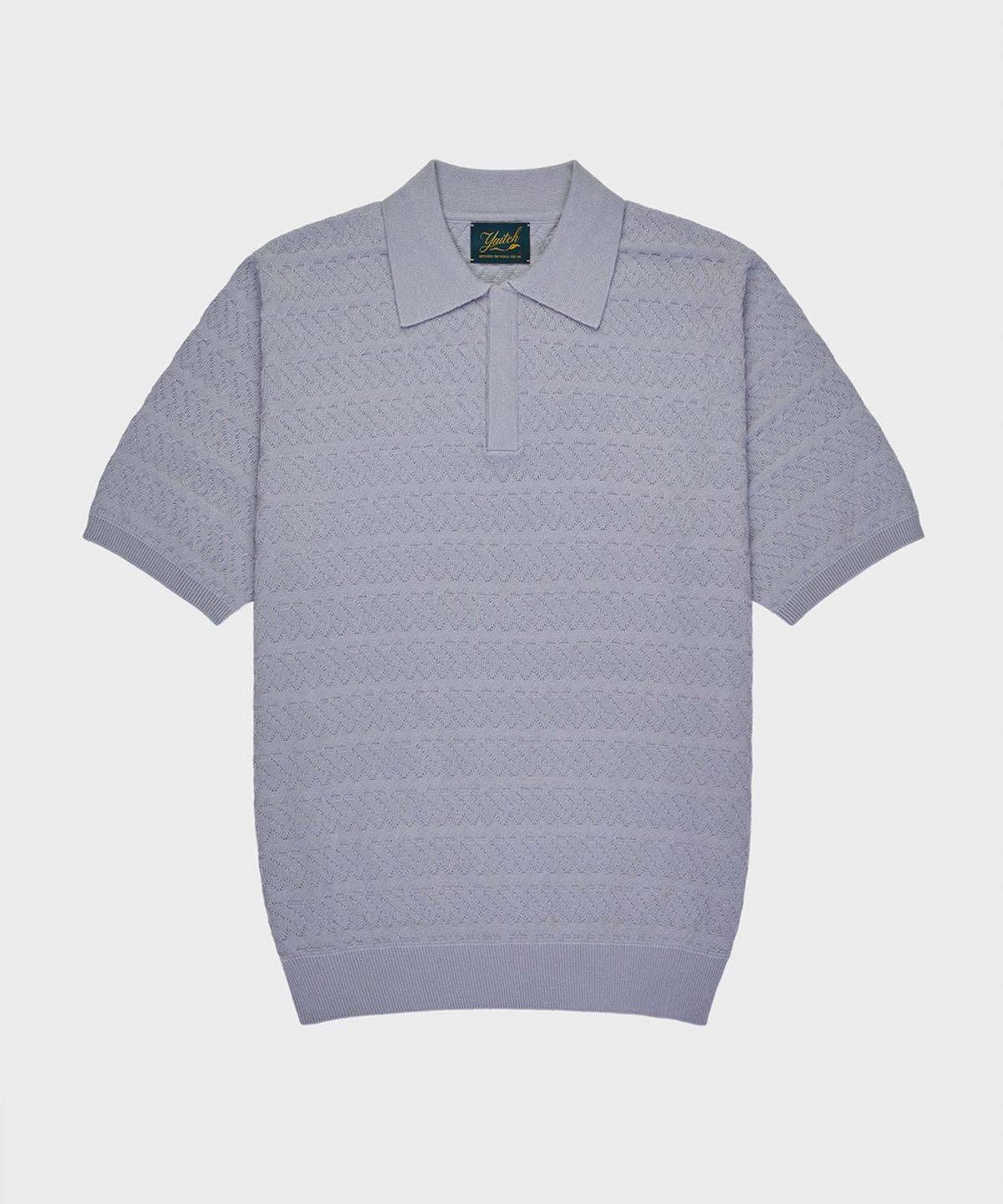 야이치(YAITCH) Jacquard Knit Polo - Glacier Grey