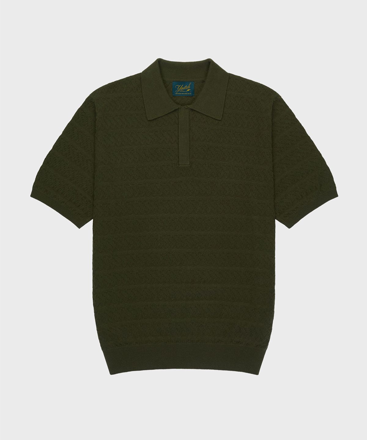 야이치(YAITCH) Jacquard Knit Polo - Chive