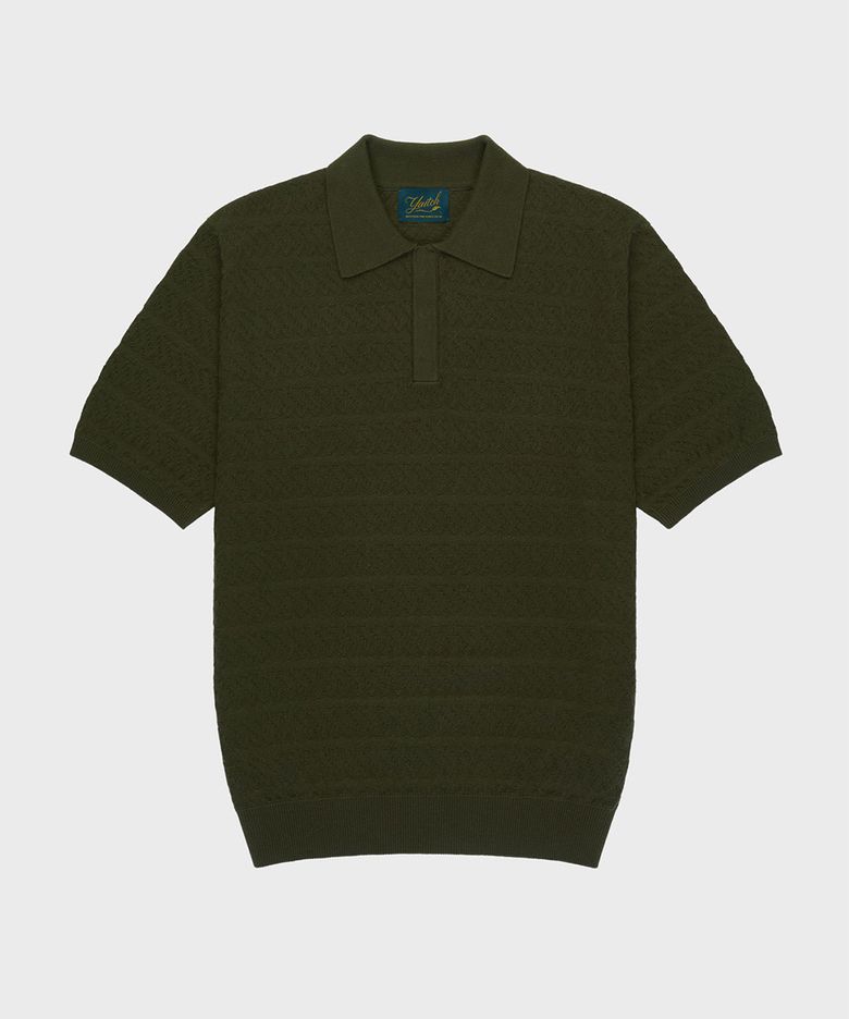 Jacquard Knit Polo - Chive