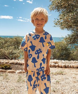 버섯 반팔 티_블루