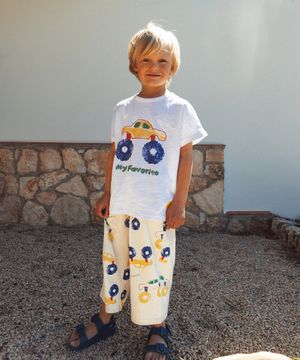 자동차 7부 바지_크림