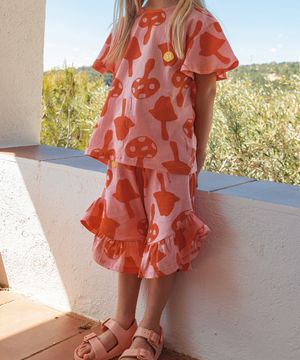 버섯 나팔 7부 바지_핑크