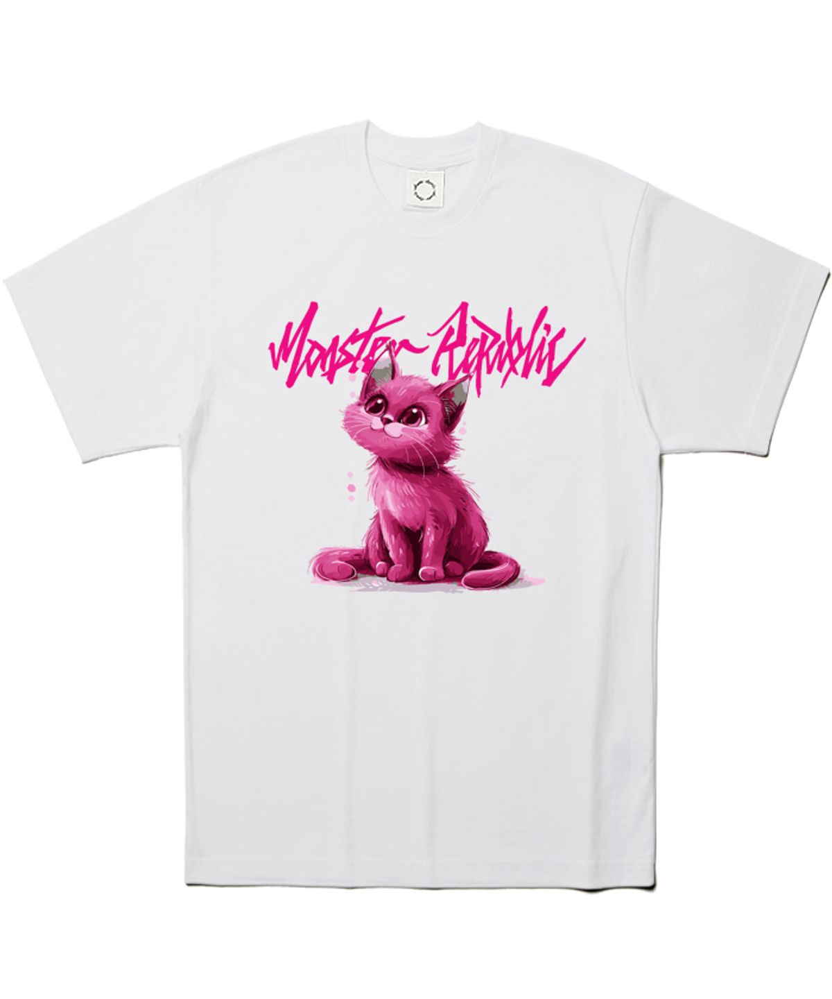몬스터리퍼블릭(MONSTER REPUBLIC) 페이머스 캣 비비드핑크 티셔츠 화이트