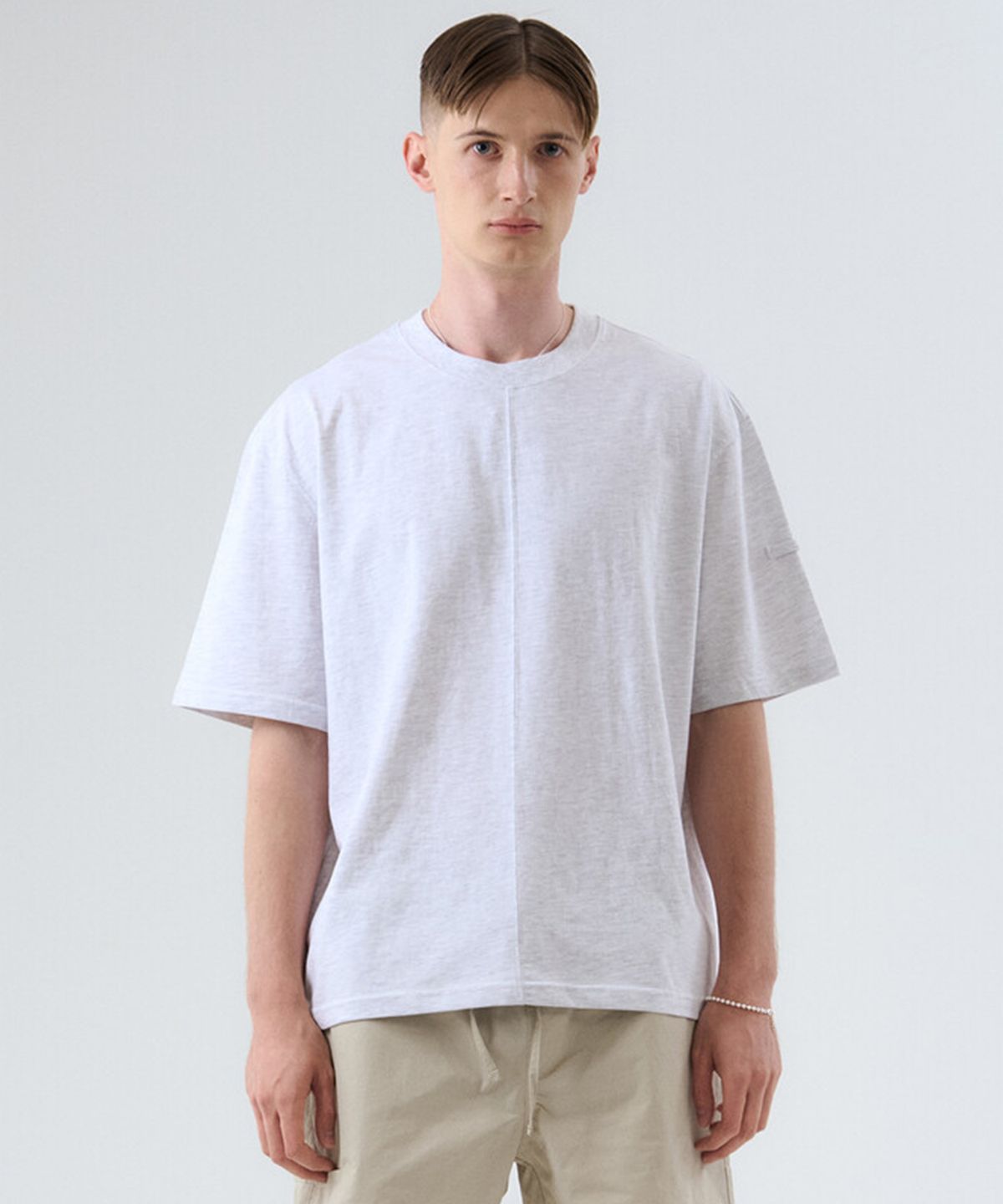 윈더(WINDER) CF COTTON T-SHIRTS - MELANGE GREY