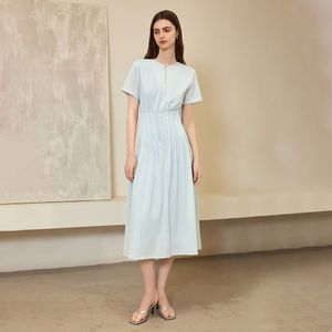 YY_Waist pleated gentle dress