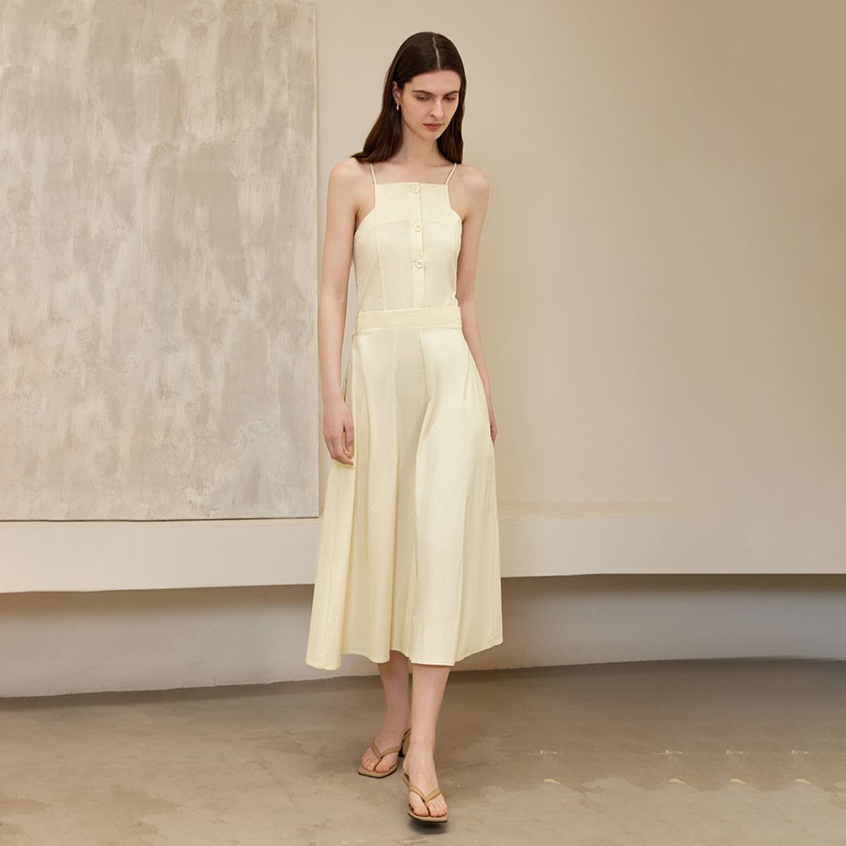 와이와이아이엠(YYIAM) YY_Romantic cinched waist slip dress